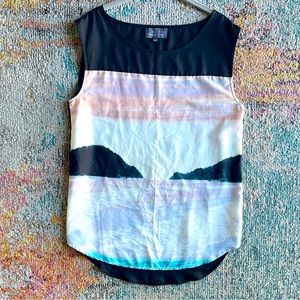 PJK Mountain Scene Tunic Tank Top, Medium